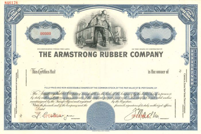 Armstrong Rubber Co. - Stock Certificate