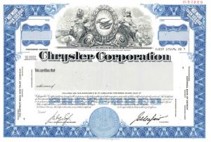 Chrysler Corporation - Famous Automotive Co. - Specimen Stock Certificate
