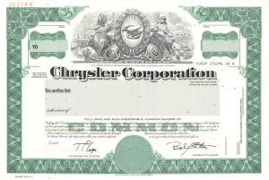 Chrysler Corporation - Famous Automotive Co. - Specimen Stock Certificate