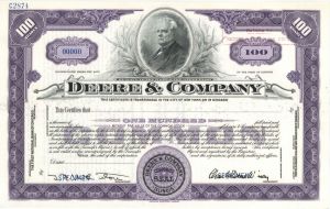 Deere and Company - Specimen Stock Certificate