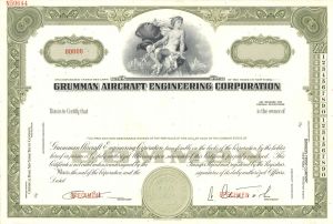 Grumman Aircraft Engineering Corporation - Specimen Stock Certificate - Grumman Corporation