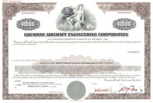 Grumman Aircraft Engineering Corporation - Various Denominations - Stock and Bond
