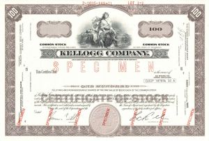 Kellogg Co. - Specimen Stock Certificate