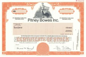 Pitney Bowes Inc. - Specimen Stock Certificate
