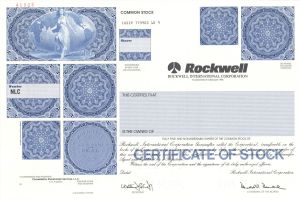 Rockwell International Corp. - 1996 dated Specimen Stock Certificate