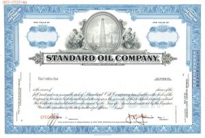 Standard Oil Co. of New Jersey - Specimen Oil Stock Certificate