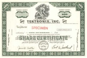 Tektronix, Inc. - Stock Certificate