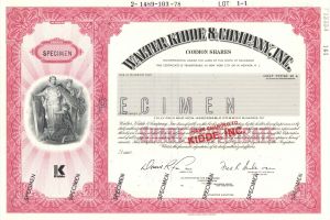 Walter Kidde and Co., Inc. - Specimen Stock Certificate