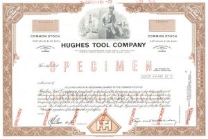 Hughes Tool Co. - Specimen Stock Certificate
