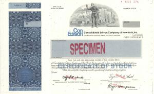 Con Edison Consolidated Edison Co. of New York, Inc. - Specimen Stock Certificate
