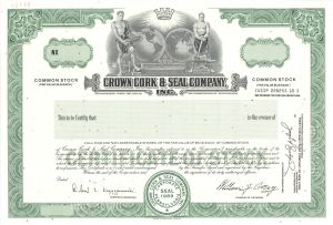 Crown Cork and Seal Co., Inc. - 1996 Specimen Stock Certificate