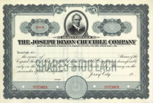 Joseph Dixon Crucible Co. - Specimen Stock Certificate