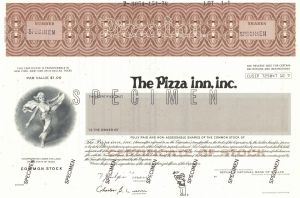 Pizza Inn, Inc. - Specimen Stock Certificate