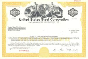 United States Steel Corp. - Various Denominations Specimen Bond