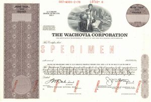 Wachovia Corp. - Specimen Stock Certificate - Acquired by Wells Fargo