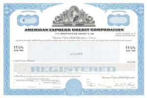 American Express Credit Corporation - Stock Certificate