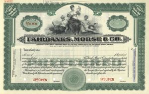 Fairbanks, Morse and Co. - Manufacturing Specimen Stock Certificate