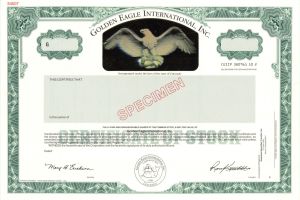 Golden Eagle International, Inc. - Specimen Stock Certificate