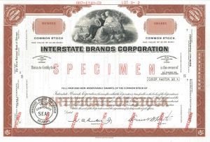 Interstate Brands Corporation - Specimen Stock Certificate