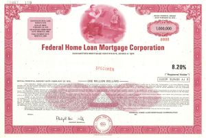  Federal Home Loan Mortgage Corporation "Freddie Mac" Bond - 1975 dated Specimen Bond