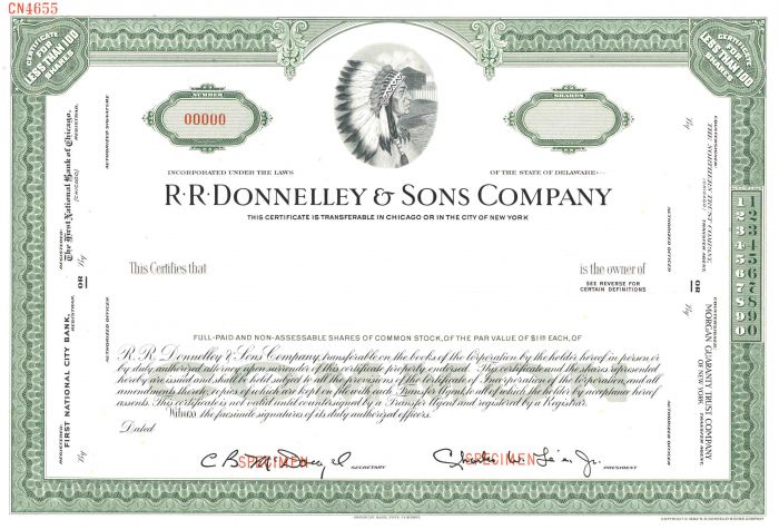 R. R. Donnelley and Sons Co. - Stock Certificate