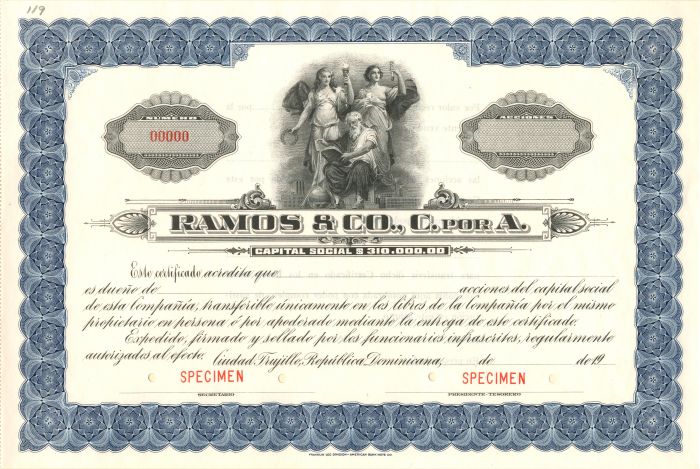 Ramos and Co., C. Por A. - Stock Certificate