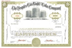 Peoples Gas Light and Coke Co. - Specimen Stock Certificate