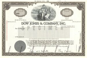 Dow Jones and Co., Inc. - Specimen Stock Certificate