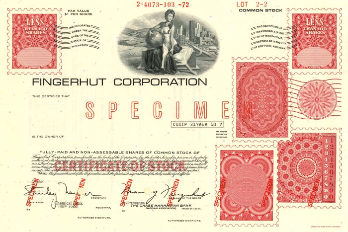 Fingerhut Corporation - Stock Certificate