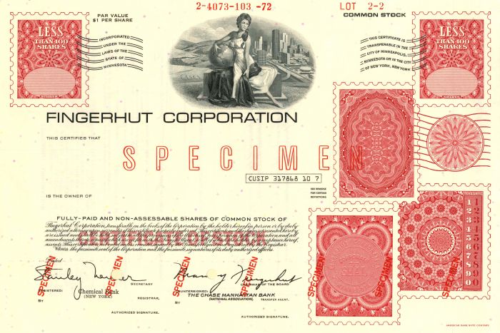 Fingerhut Corporation - Stock Certificate