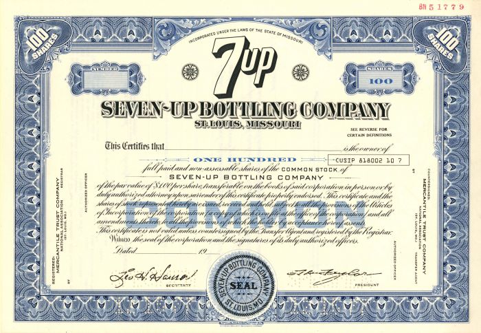 Seven-up Bottling Co. - Stock Certificate