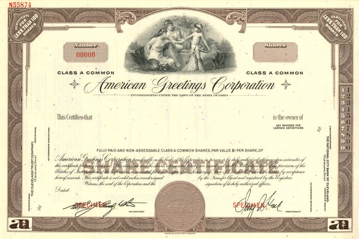 American Greetings Corporation - Stock Certificate