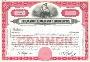 Connecticut Light and Power Co. - Eversource Energy - Specimen Stock Certificate