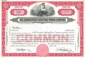 Connecticut Light and Power Co. -  Eversource Energy - Specimen Stock Certificate