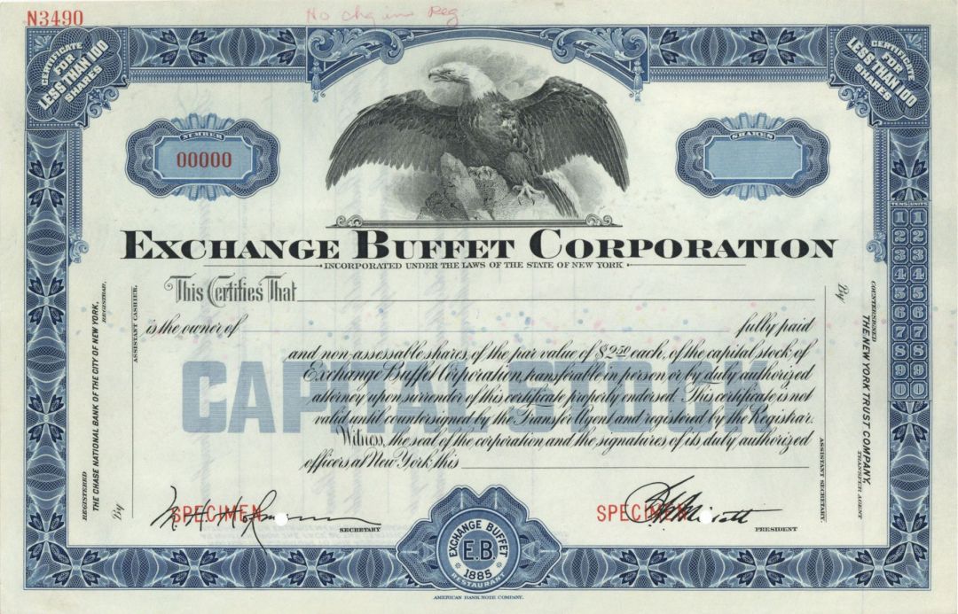 Exchange Buffet Corporation - Specimen Stock