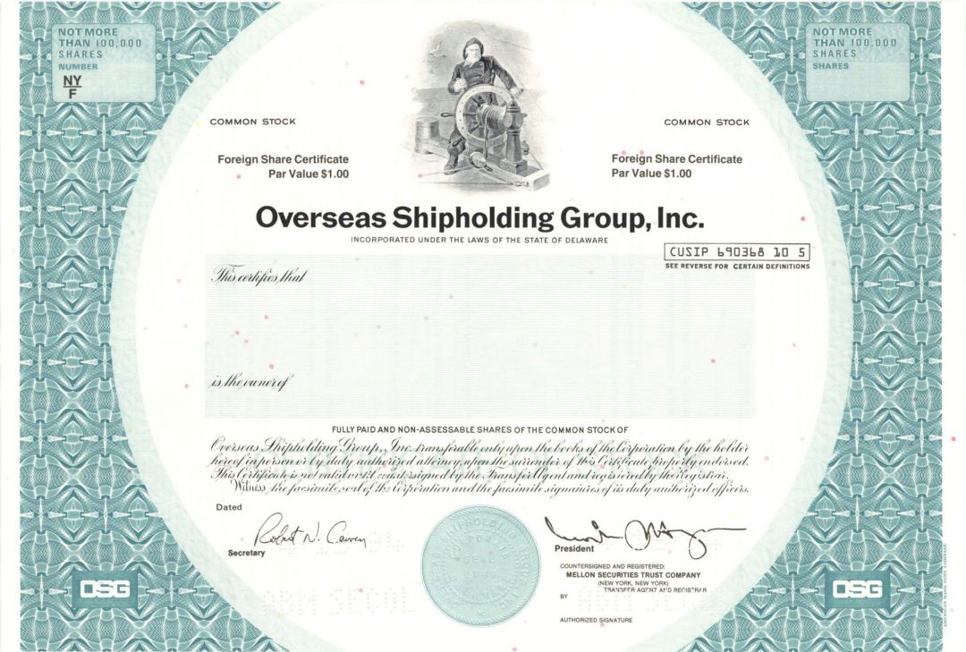 Overseas Shipholding Group, Inc. - Specimen Stock Certificate