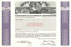 GM Hughes Electronics Corporation - Specimen Stock Certificate