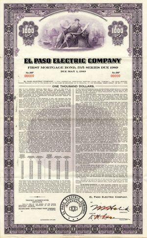 El Paso Electric Company - $1,000 Bond