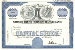 Girard Trust Corn Exchange Bank - Specimen Stock Certificate