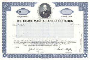 Chase Manhattan Corp. - Specimen Stock Certificate
