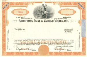 Armstrong Paint and Varnish Works, Inc. - Stock Certificate