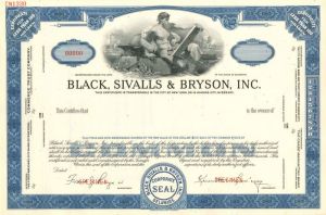 Black, Sivalls and Bryson, Inc. - Stock Certificate