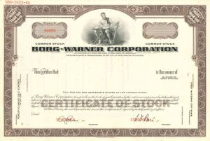 Borg-Warner Corporation - Specimen Stock Certificate
