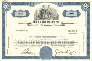 Burndy Corporation - Stock Certificate