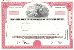 Consolidated Edison Co. of New York, Inc. - Specimen Stock Certificate