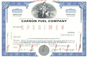 Carbon Fuel Co. - Specimen Stock Certificate