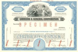 Carriers and General Corporation - Stock Certificate