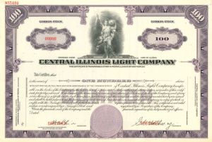 Central Illinois Light Co. - Stock Certificate