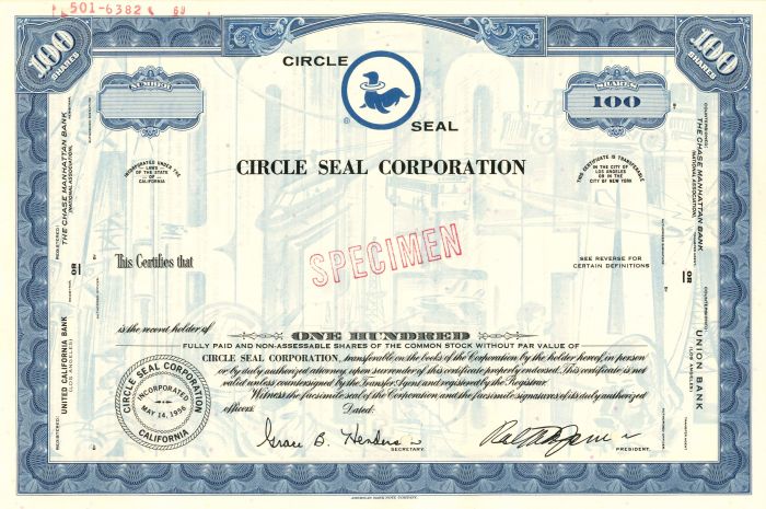 Circle Seal Corporation - Stock Certificate