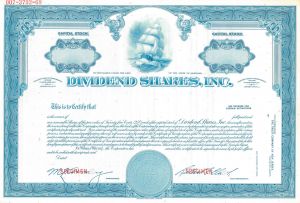 Dividend Shares, Inc - Specimen Stock Certificate